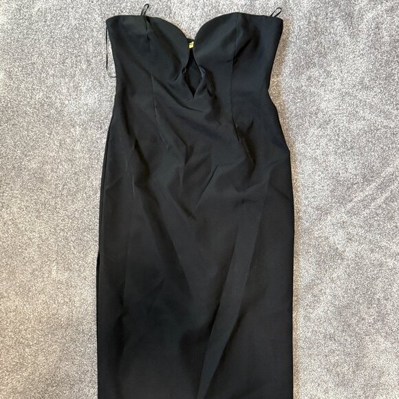 Medium BARDOT Midi Dress Black Keyhole Wire Bodice with Gold embellishment - Picture 1 of 4